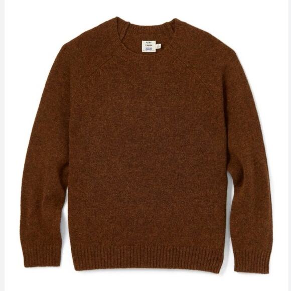Huckberry Flint & Tinder Knoll Yorkshire Wool Crew Neck Sweater Bourbon Brown M - Picture 1 of 6